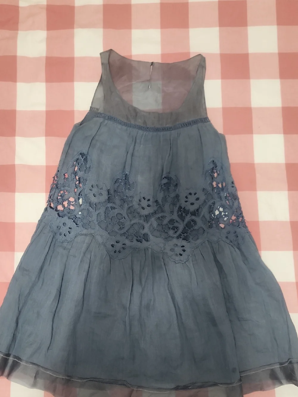 ERMANNO SCERVINO | 100% Ramie & Silk Lace Inset Dress | Made in Italy | IT 38 - Picture 6 of 15